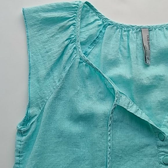 Old Navy Linen Boho Peasant Scallop Embroidery - Picture 4 of 8